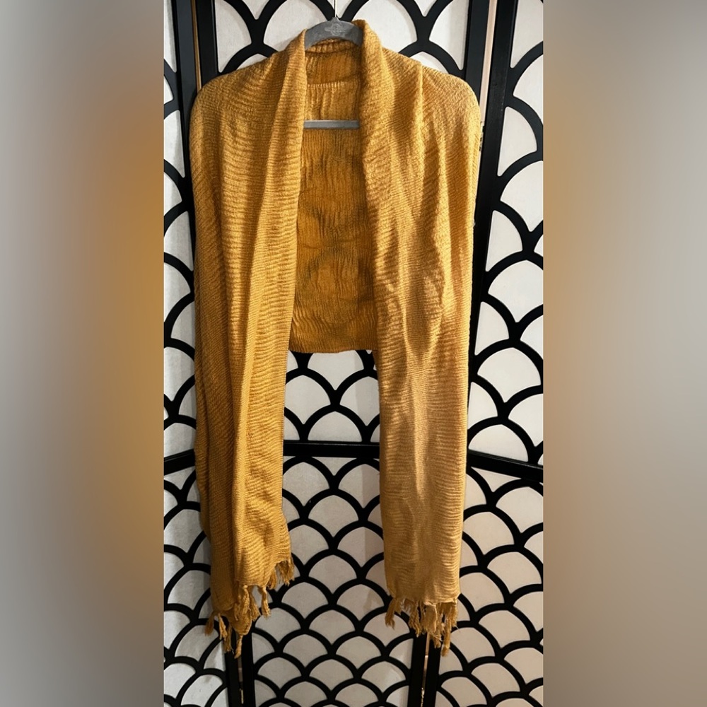 Cejon Designer Oversized Solid Travel Fringed Scarf Wrap Camel Tan